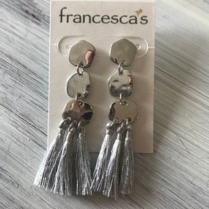 Silver tassel earrings